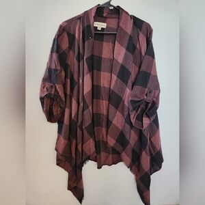 Knox Rose Plaid Cardigan - Brown And Black, Size Medium